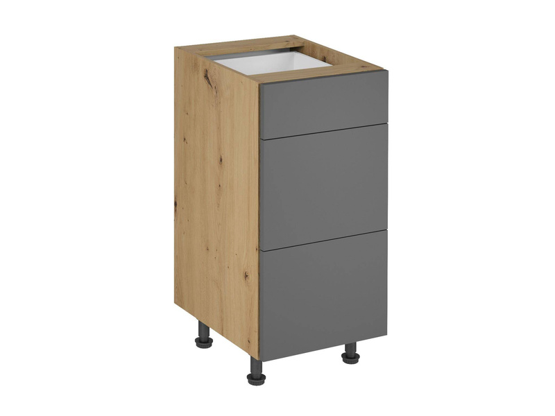 Unterschrank mit 3 Schubladen D40S3 PUSH OPEN Langen Grau