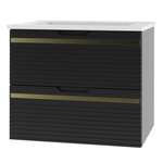 VESPER-02 - Badmöbelset mit Waschbecken 2S 60 cm Schwarz Matt Set-3