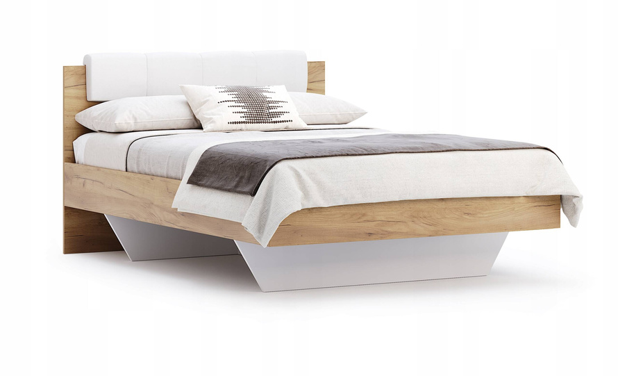 Asti AS-32-WB - Bett mit Kopfteil Eiche Craft 120x200 cm