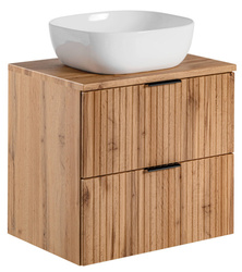 Waschbeckenunterschrank 60 cm ADEL EICHE mit Waschbecken SMILE