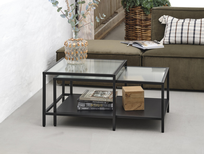 Zweiteiliger Couchtisch Bronco Schwarz