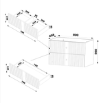 XILO-01 - Waschbeckenunterschrank mit Arbeitsplatte 2S 80cm Grau Matt Set-1