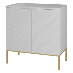 ASPEN-08 - Waschtischschrank mit Arbeitsplatte 2D 80 cm Weiß Matt Set-1 Goldene Beine