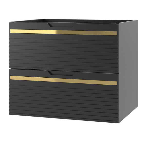 VESPER-02 - Waschbeckenunterschrank 2S 60cm Schwarz Matt