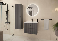 XILO-02 - Waschbeckenunterschrank 2S 60cm Grau Matt