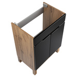 Astor Set Alma 60 cm Waschbeckenunterschrank mit 2 Türen Schwarz Matt Eiche Wotan
