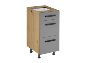 Küchenschrank Untere mit 3 Schubladen D40S3, Klassischer Griff, Langen Beige