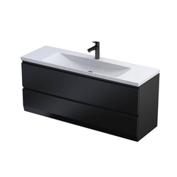 Oristo Waschtisch mit Waschbecken BRYLANT COMPACT 120 cm Schwarz