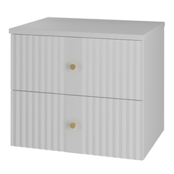 XILO-02 - Waschbeckenunterschrank mit 2 Schubladen 60cm Weiß Mat Set-1